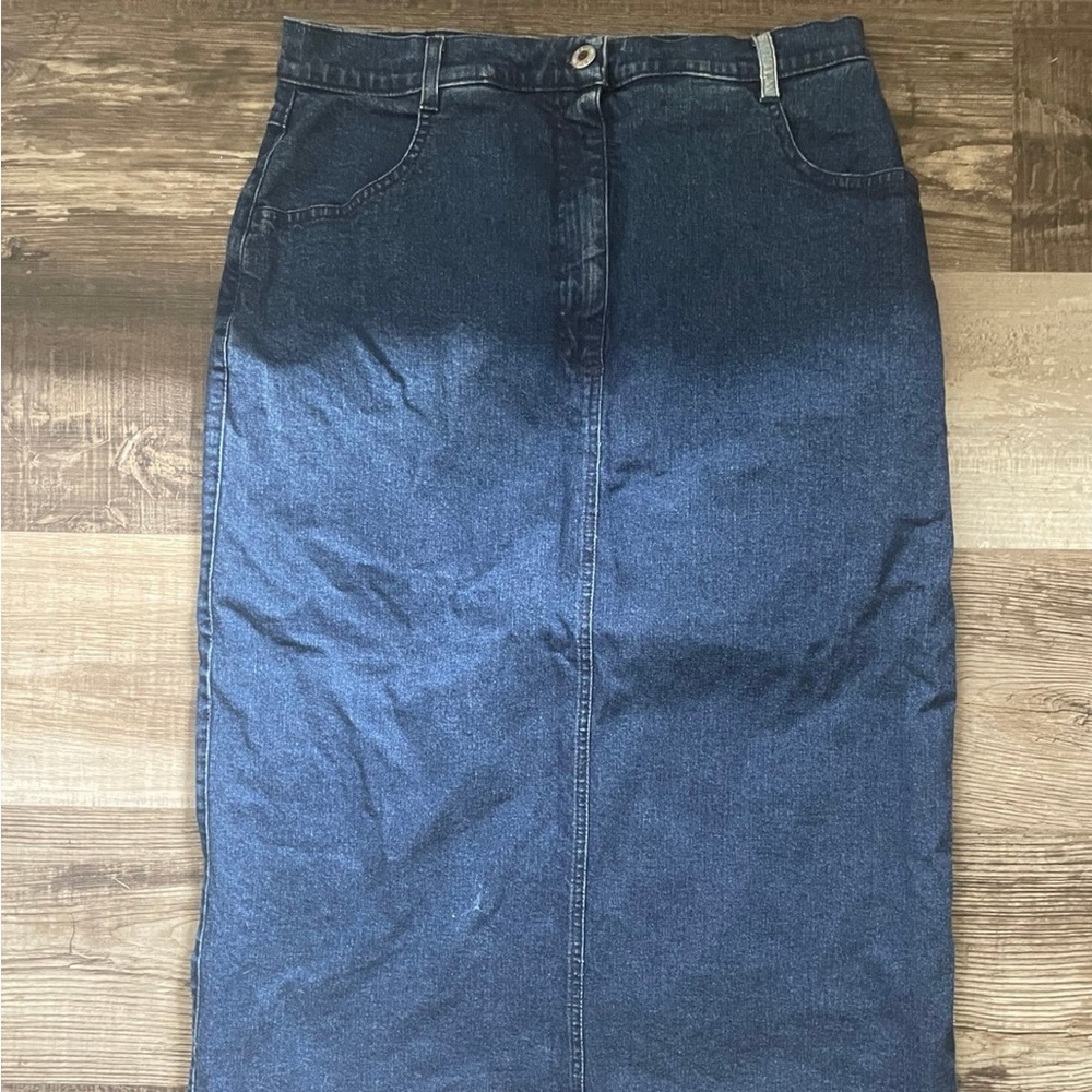 Womens Vintage Blue Willis Denim Pencil Skirt Size 42